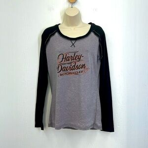 Harley Davidson - Sparkly HD Logo Soft Light Long Sleeve Urbana IL Shirt Medium